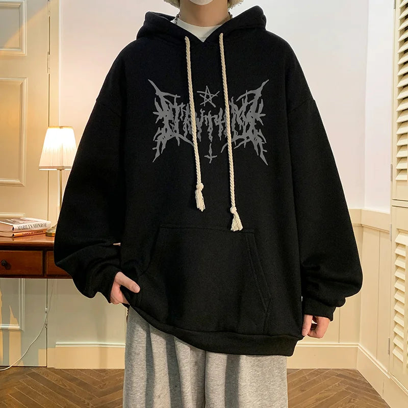 American Goth Printed Men's Pullover Hoodies Hip Hop Fashion Oversized Sweatshirts Casual Fleece Y2K Vintage Streetwear Hoodie Street King Limited