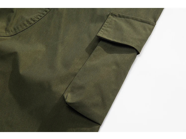multi pocket mens wide leg straight cargo pants korean fashion track pants male casual loose mopping trousers four seasons unique cargo style 1028
