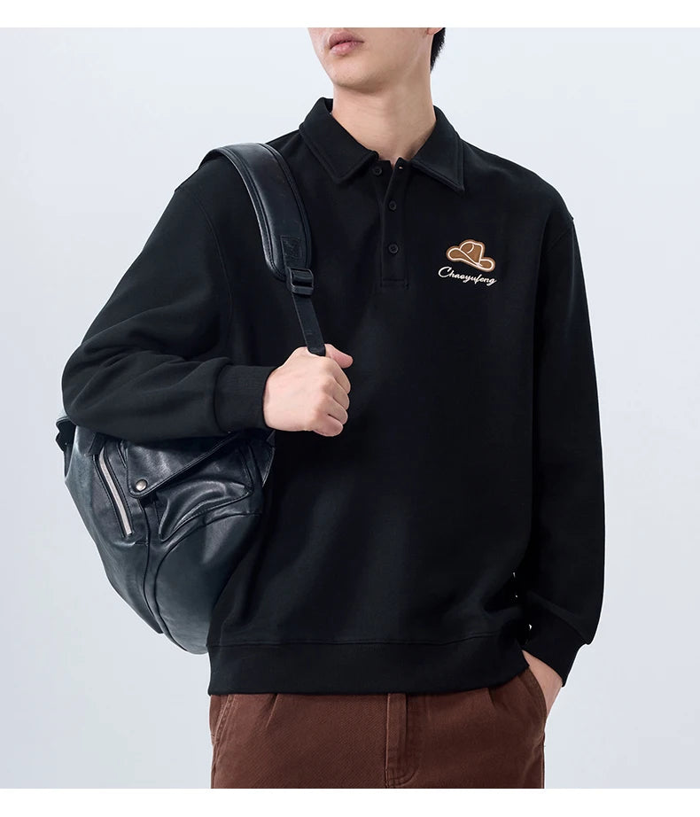 Men Embroidery Fashion Loose Casual Pullover Sweatshirt Spring Autumn Plus Size Hoodies Polo Shirt for Man Clothing Street King Limited