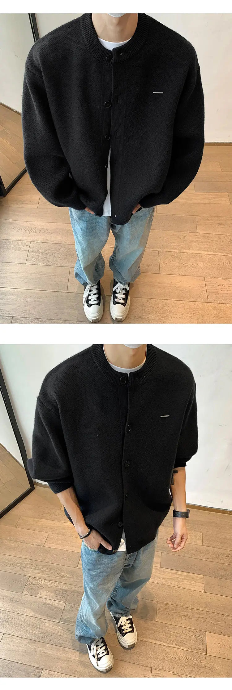 900G High Quality Thicken Baseball Cardigan Sweater Men Fashion Loose Causal Knitted Sweater Coat Cityboy Jumper Jacket Street King Limited