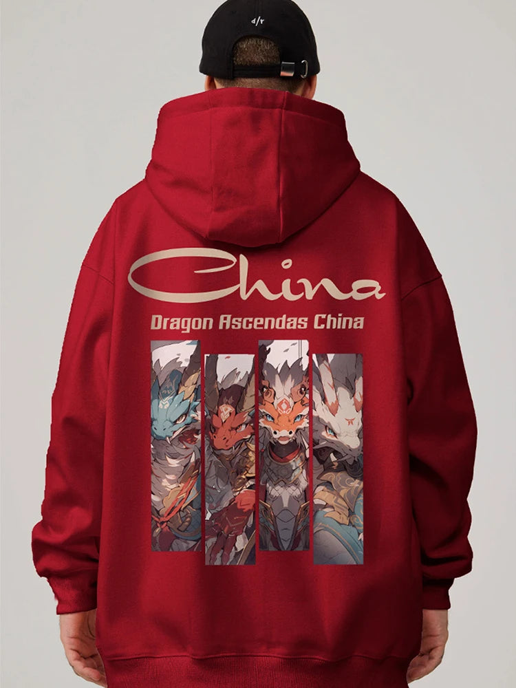 Dragon Ascendas China Graphic Sweatshirts Hombre Hip Hop Fashion Hoodies Oversize Y2K Streetwear Fleece Hoody Printed Clothes Street King Limited