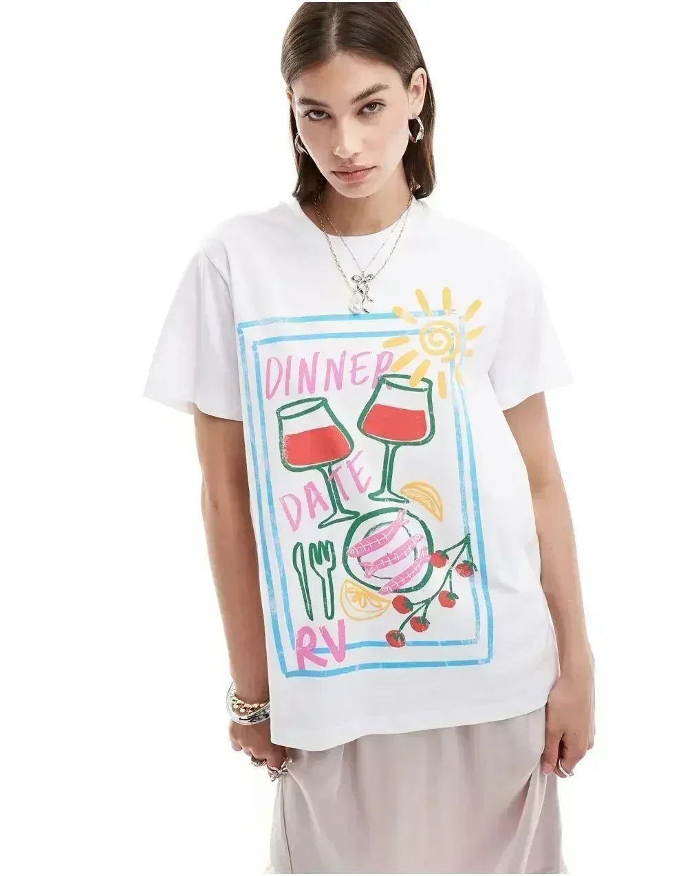 Casual Lotus Eyed Graphic T Shirts Streetwear Gothic Harajuku Clothes All Cotton Oversized Y2k Tops Goth Women Clothing Street King Limited