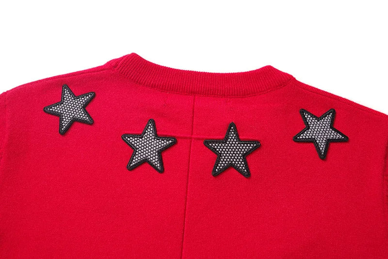 New High 2022 Men Luxury Winter gentleman Embroidered stars Knit Casual Sweaters pullover Asian Size High Street Drake #R77 Street King Limited