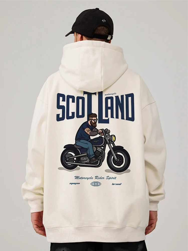 Autumn Motorcycle Men's Printed Hoodies Hip Hop Fashion Streetwear Baggy Sweatshirts Hombre Vintage Pullover Fleece Y2K Hoodie Street King Limited