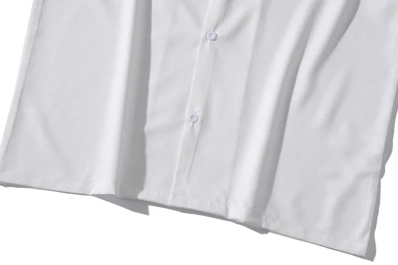 Dark Icon White Graffiti Hawaiian Shirts Street Men's Polo Shirt Summer Light Weight Cool Material Blouse Male Tops Street King Limited