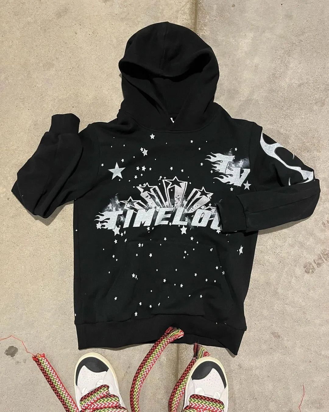 Y2K women's clothing hoodies set Sweater long sleeved pullover top vintage oversize streetwear Gothic dark print pattern 2024 Street King Limited