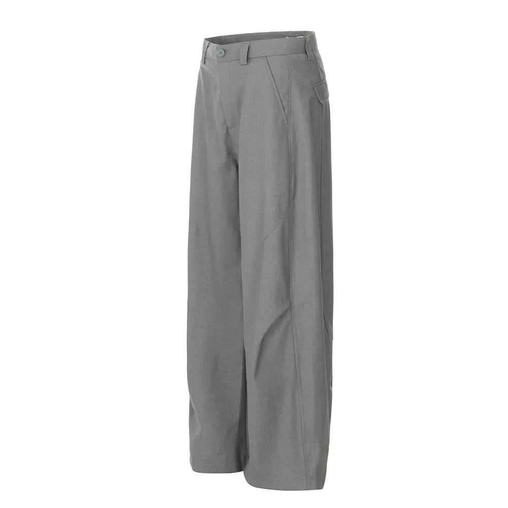 men women american streetwear fashion loose casual vibe hip hop cleanfit wide leg suit pant boyfriend harem pants trousers unique default style 1949