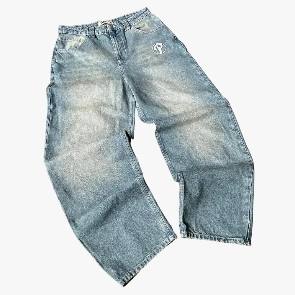 harajuku new protect jeans streetwear independent store drop shipping cargo sweatpants y2k women pants embroidery baggy jeans sporty tapered joggers