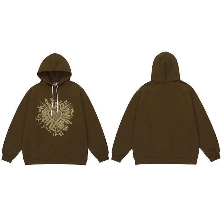 "Crossed Hearts" Unisex Men Women Streetwear Graphic Hoodie Daulet Apparel