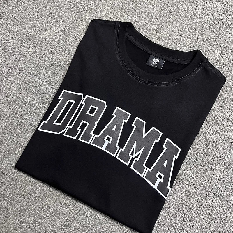 2024ss Drama Call T-shirt Men Women 1:1 High Quality Stars Letter Print Fashion Street Lovers Casual Tops Tee Street King Limited