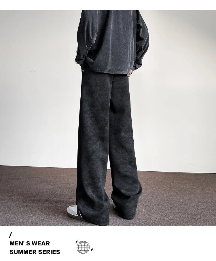 harajuku streetwear tie dye casual pants men women wide leg straight mopping trousers oversize korean fashion drawstring pants unique default style 1309