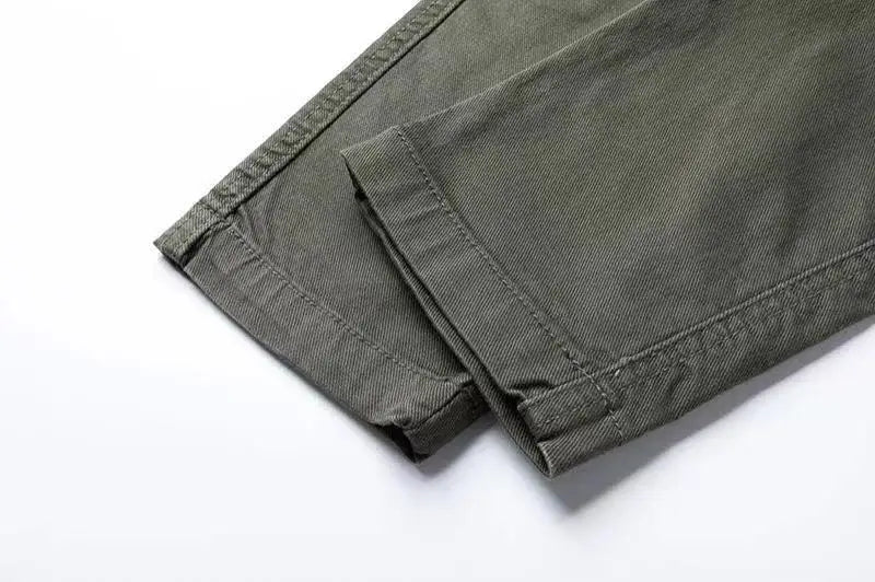 mens high street jeans casual hip hop military cargo pockets trousers new fashion slim fit zipper skinny denim pants joggers unique joggers style 1698