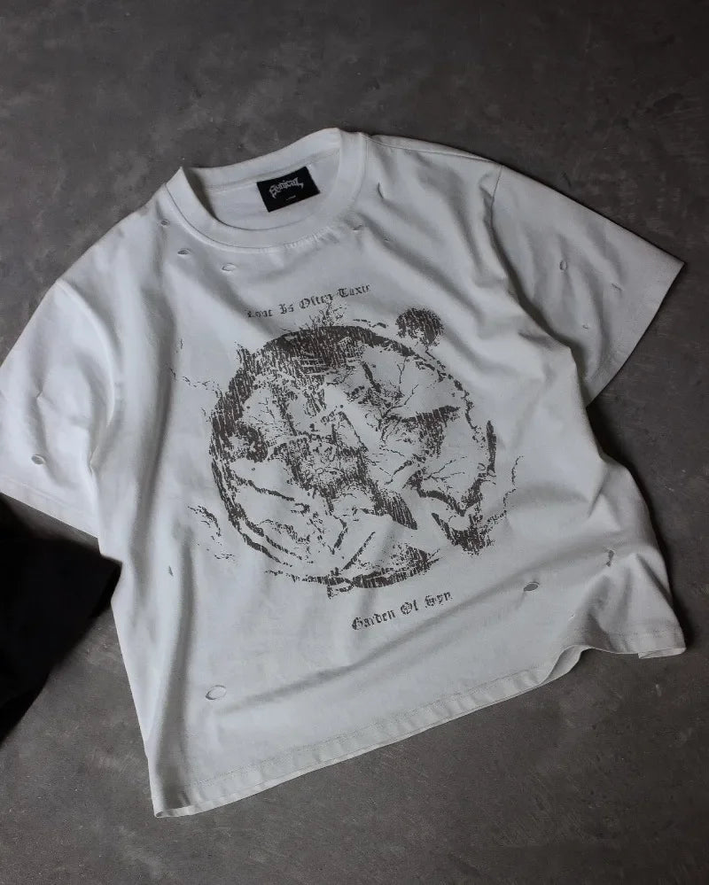 Street fashion brand trendy pattern printed oversized T-shirt women's Y2K clothing loose and versatile short sleeved shirt Street King Limited