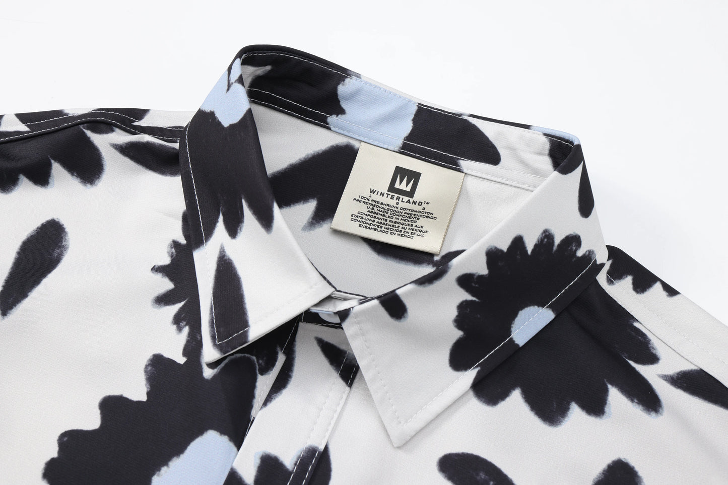 Summer 24SS Vintage Retro Black Flower Direct Print High-Street Casual Beach Style Quality Cold Short Sleeve Shirt Street King Limited