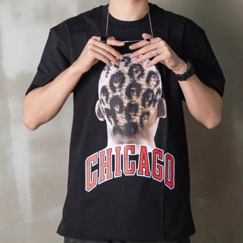 2024ss New IH NOM UH NIT T-shirt Masked Gold Necklace Printing Men Woman Good Quality Chaopai Top Tees Street King Limited