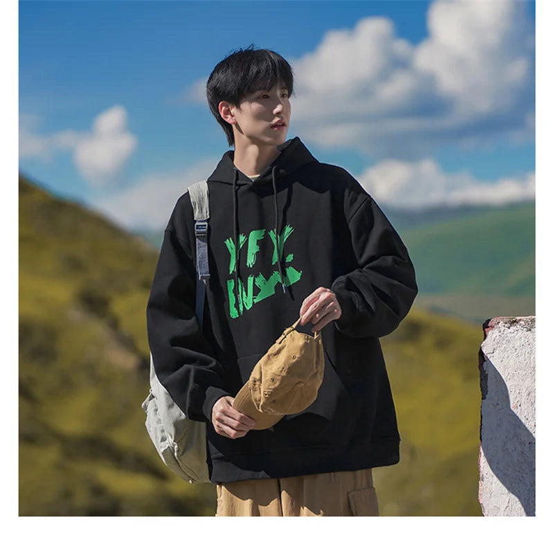 New Goth Oversized Pullover Hoodies For Men Letter Print Hooded Sweatshirts Hip Hop Aesthetic Harajuku Y2K Streetwear Hoodie Street King Limited