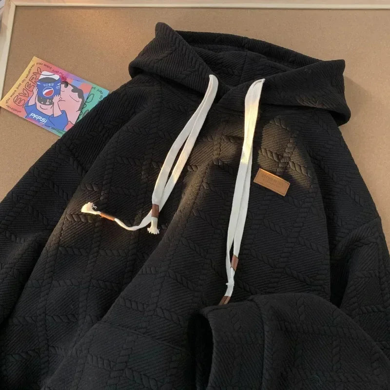 Korean Solid Color Hoodie Men's Autumn Loose Hooded Sweatshirt Fashion Brand Hoodies Harajuku Male Pullovers Street King Limited