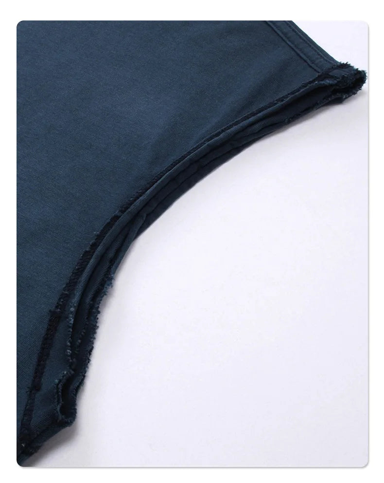 2024 Baggy Y2k Wax Dyed Vest Distressed Washed Tank Top Men's American Oversized Streetwear Trendy Retro Sleeves T Shirts Street King Limited