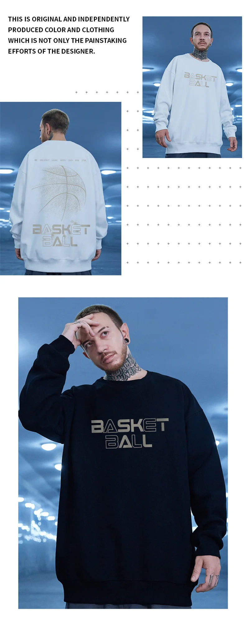 Funny Cartoon Basketball Graphic Pullovers Fleece Sweatshirts Hombre Letter Printed Crewneck Hoodie Y2K Streetwear Clothing Street King Limited
