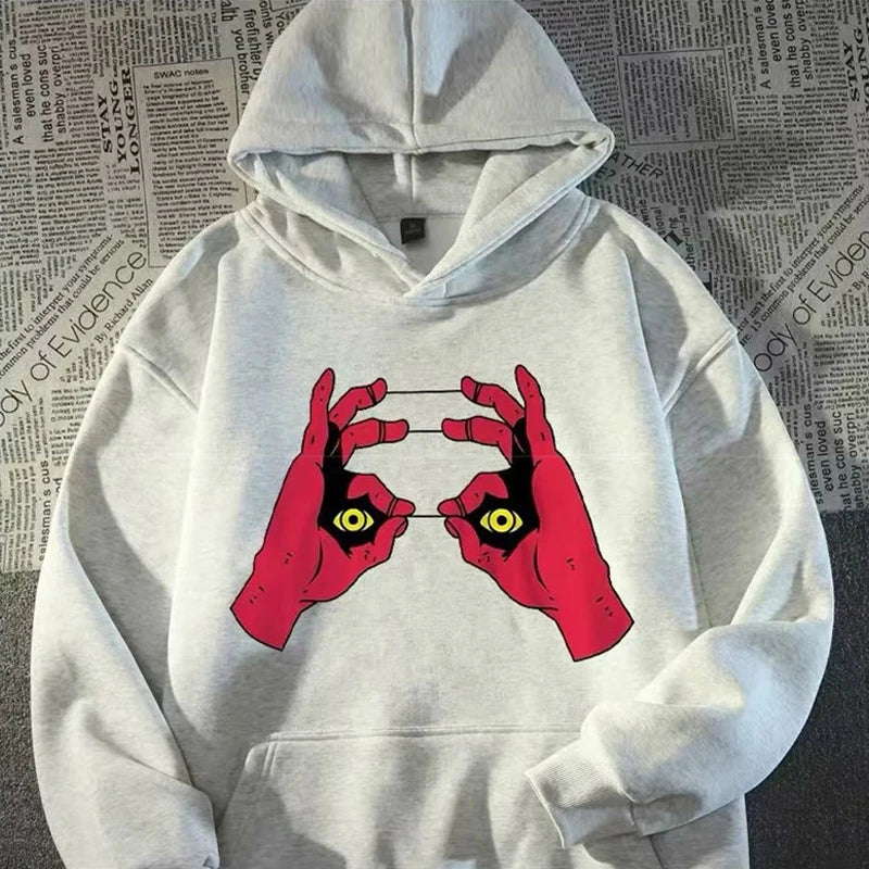 Funny Anime Graphic Printed Hoodies For Men Hip Hop Fashion Hoody Sweatshirts Loose Fleece Y2K Streetwear Hoodie Tracksuit Street King Limited