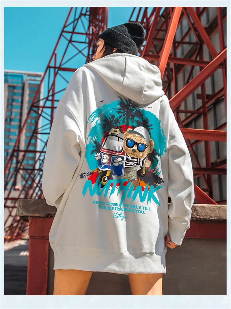 Funny Vacation Bear Graphic Printed Hoodies For Men Streetwear Hip Hop Clothing Fleece Hooded Sweatshirts Y2K Pullover Hoody Street King Limited