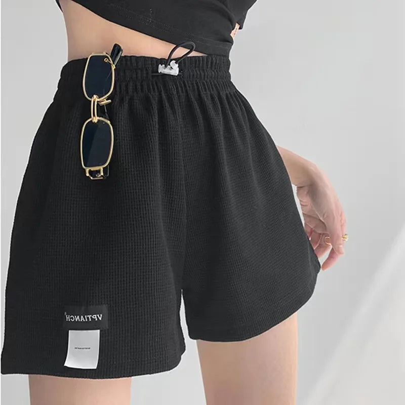 Women's Shorts 2023 Summer High Waisted Sports Shorts Loose Bottoms Female Casual Elastic Waist Hot Pants Solid Color Homewear Street King Limited