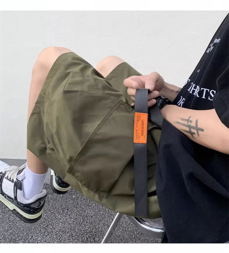 american functional cargo shorts for men 2024 summer multi pockets baggy gym short pants y2k streetwear bermuda shorts hombre unique cargo style 376