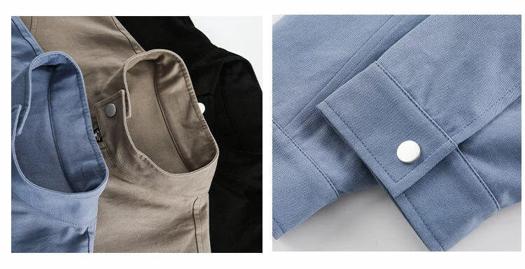 spring autumn fashion motorcycle jacket men stand collar loose casual korean streetwear vintage cargo jackets coat outerwear unique cargo style 201