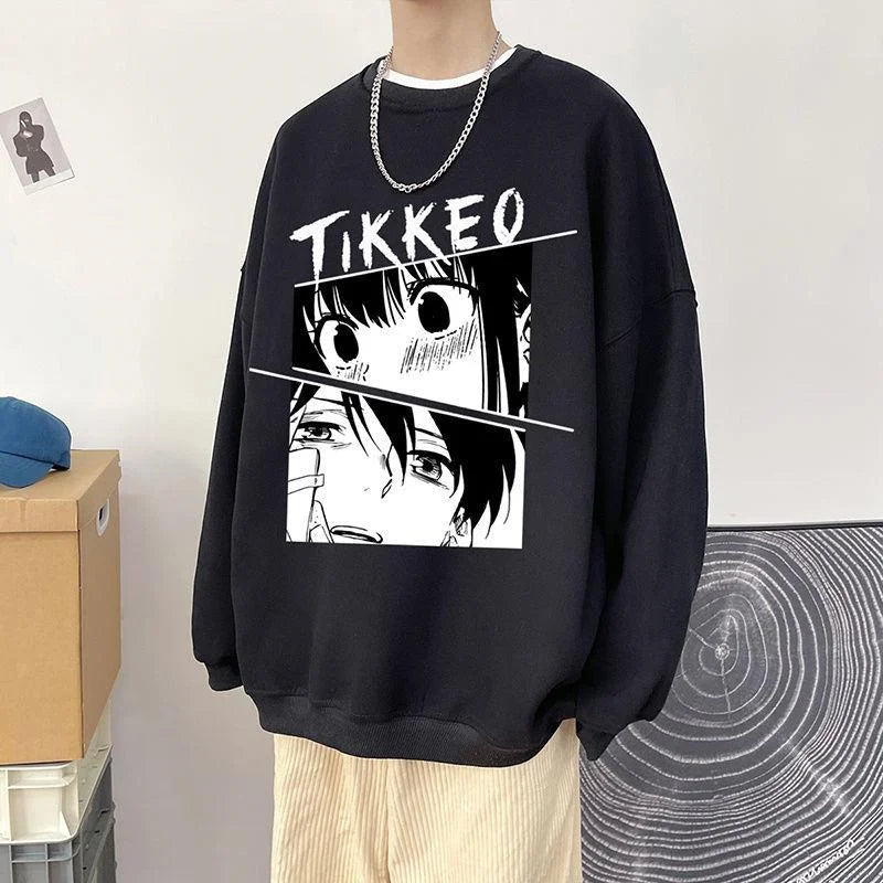 Autumn Japanese Anime Fashion Men Sweatshirt Graphic Fleece Y2K Clothes Casual Hip Hop Streetwear Crewneck Pullover Hoodies Street King Limited