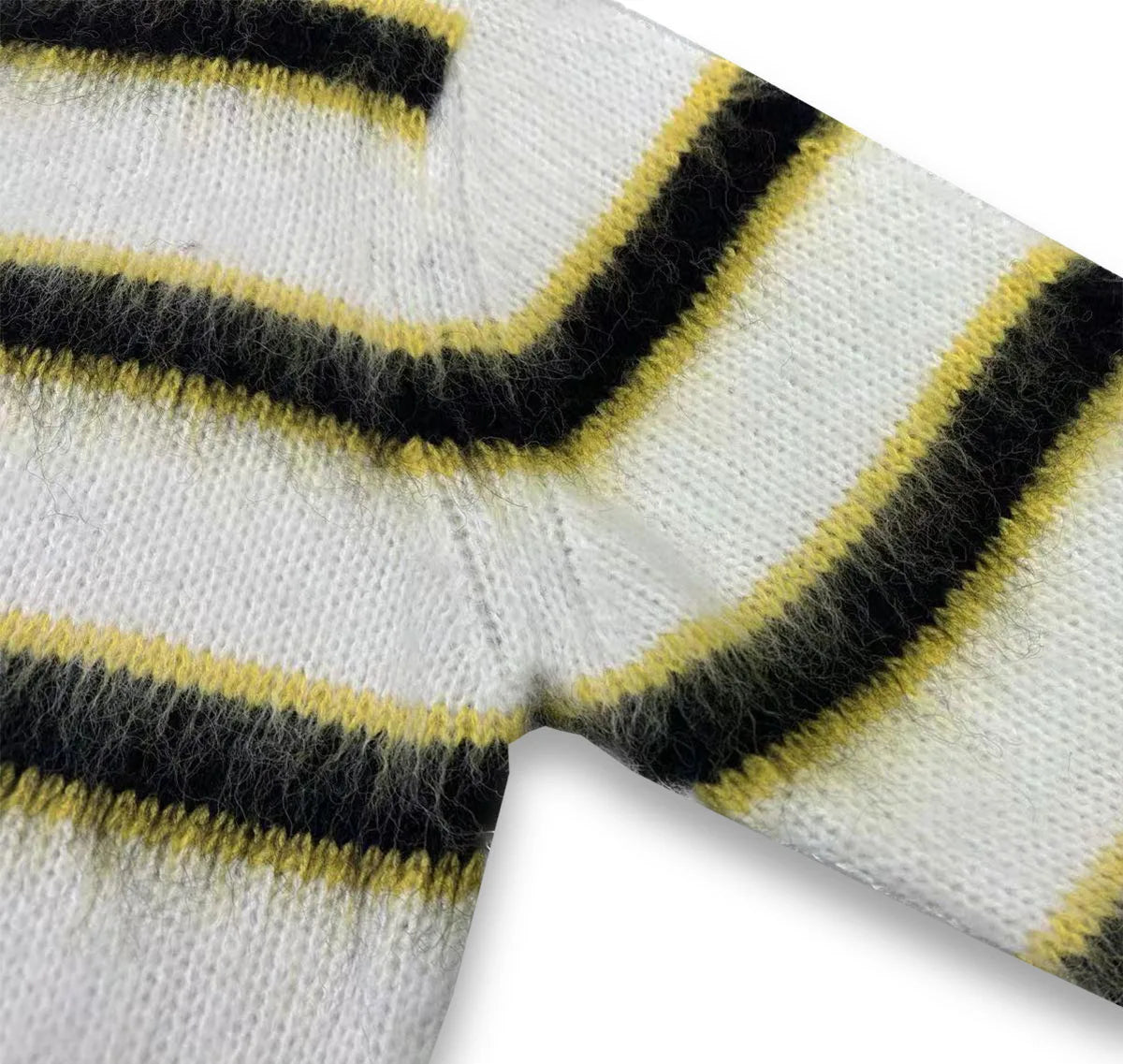 High Street Color Match Striped Autumn and Winter Woolen Sweater for Men and Women Patchwork Baggy Crew Neck Knitted Sweater Street King Limited