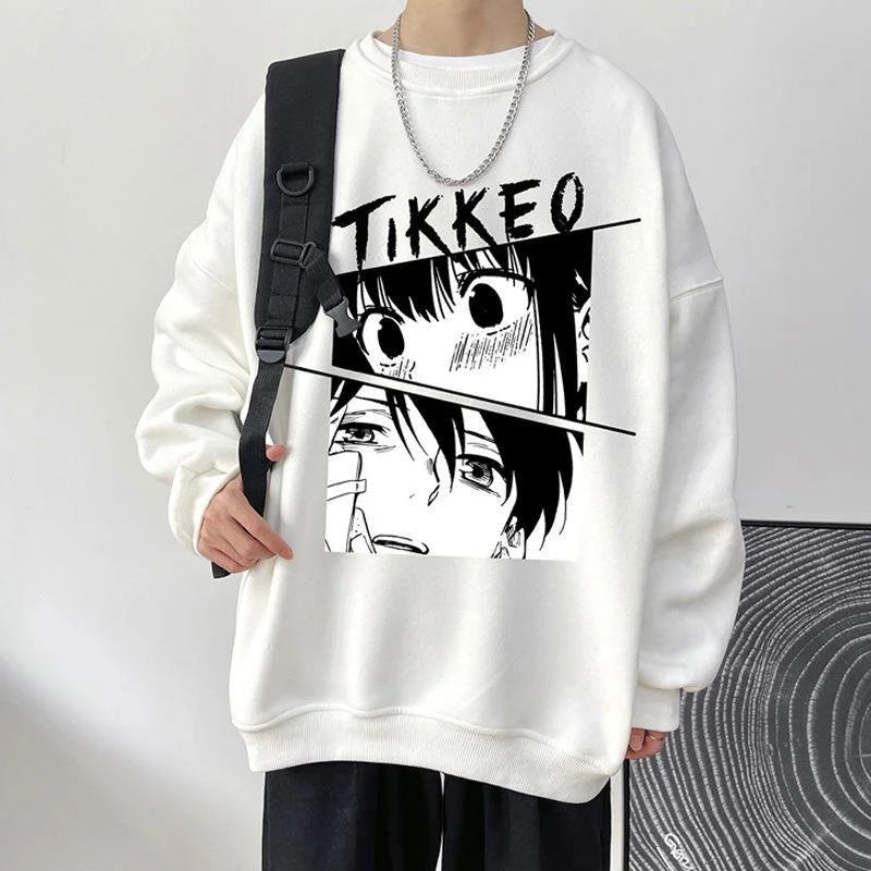 Autumn Japanese Anime Fashion Men Sweatshirt Graphic Fleece Y2K Clothes Casual Hip Hop Streetwear Crewneck Pullover Hoodies Street King Limited
