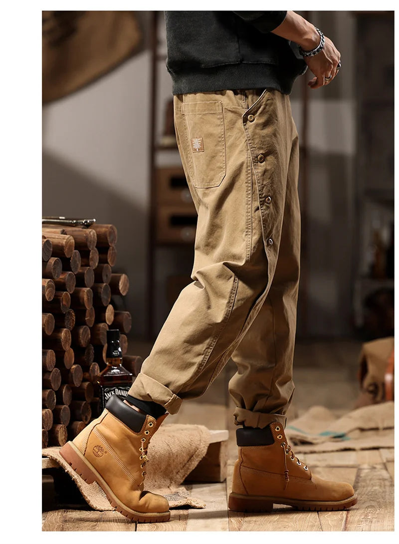 new breasted cargo tracksuit pants for men autumn y2k vintage harem tactical sweatpants casual outdoor baggy joggers trousers unique joggers style 49