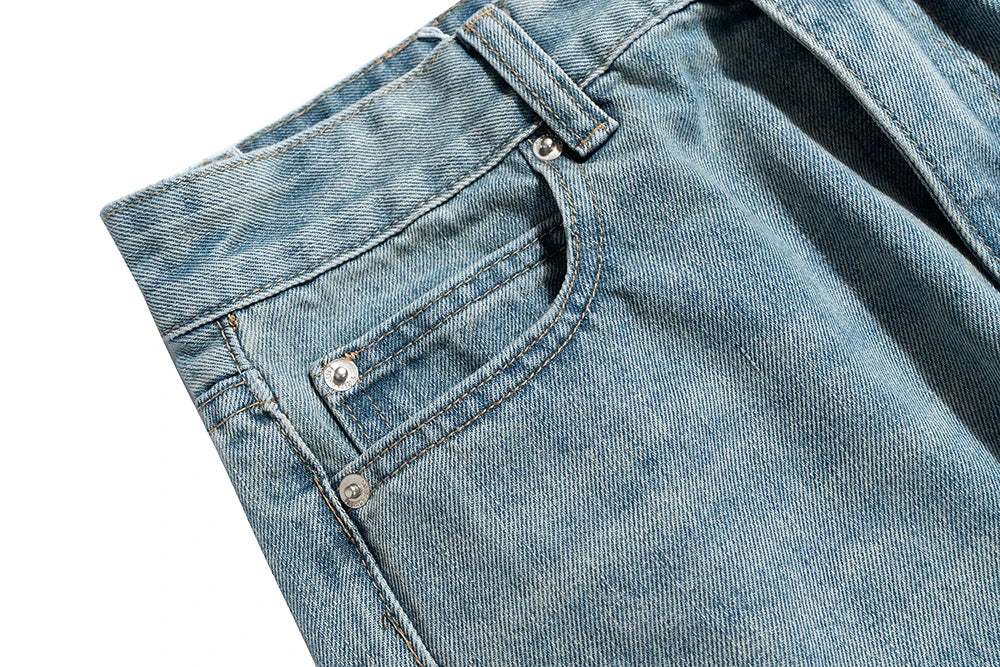 vintage washed blue solid boot cut for men and women straight baggy denim trousers ropa hombre loose casual flare jeans pants unique jeans style 2185