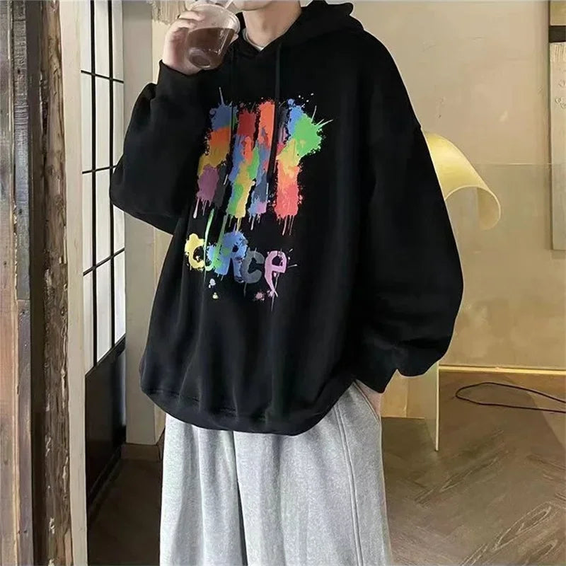 Autumn Graffiti Letter Hooded Sweatshirts Men's Design Graphic Printed Hoodies New Hip Hop Fashion Hoody Y2K Streetwear Clothes Street King Limited