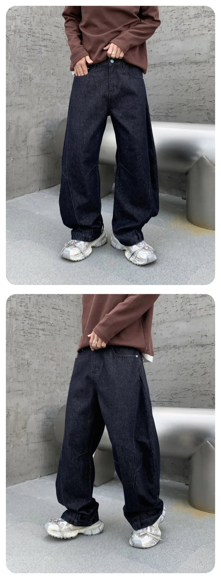 men denim streetwear fashion brand hip hop loose casual wide leg cargo harem jeans pant cityboy y2k baggy jeans trousers unique cargo style 1780