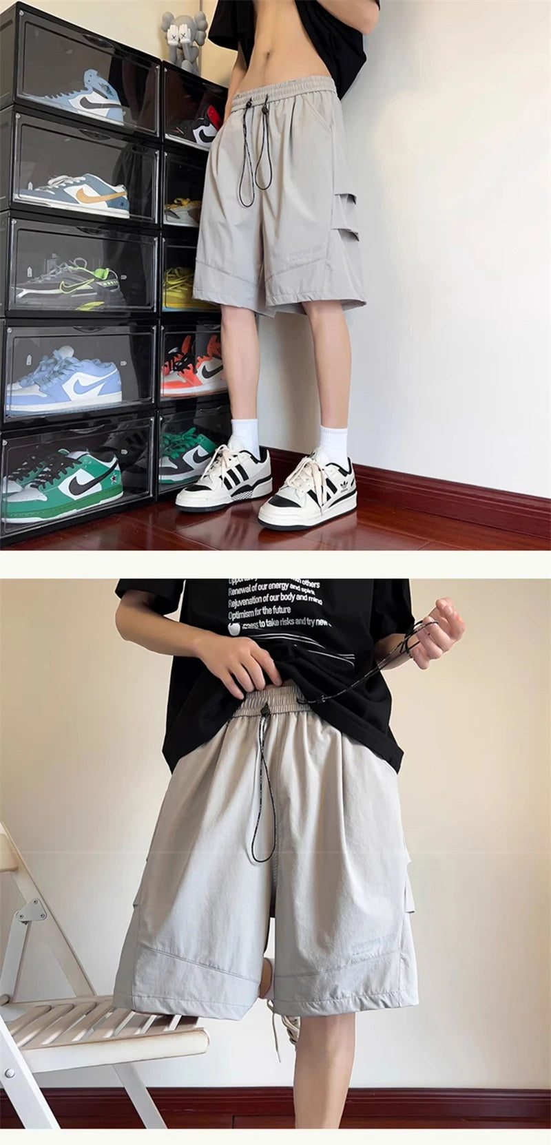 summer sports cargo shorts for men casual baggy breathable hip hop fashion bermuda short pants daily beach y2k streetwear shorts unique cargo style 3143