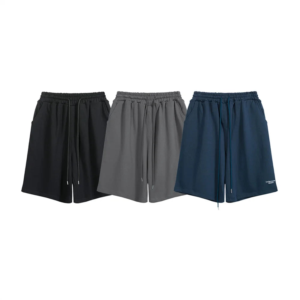 Undermycar 2024 Trendy Drawstring Logo Drawstring Pure Cotton Loose Fat Elastic Shorts Street King Limited