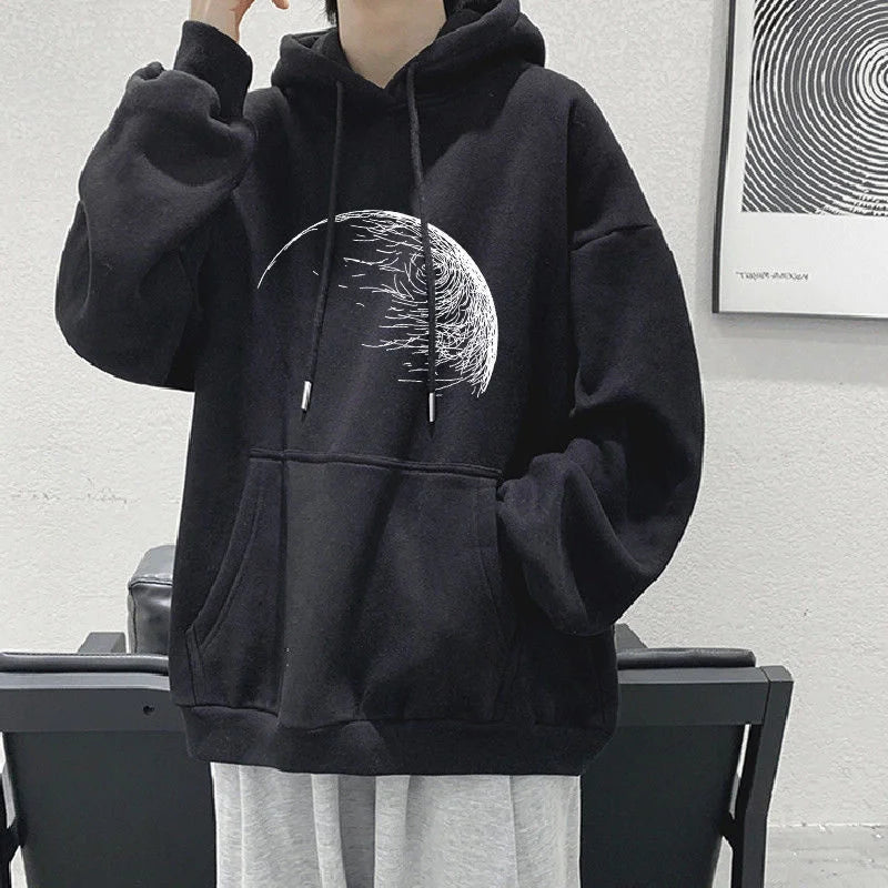 Goth Fashion Graphic Printed Hoodies Men's Autumn Hip Hop Fashion Oversized Hooded Sweatshirts New Y2K Streetwear Clothes Street King Limited