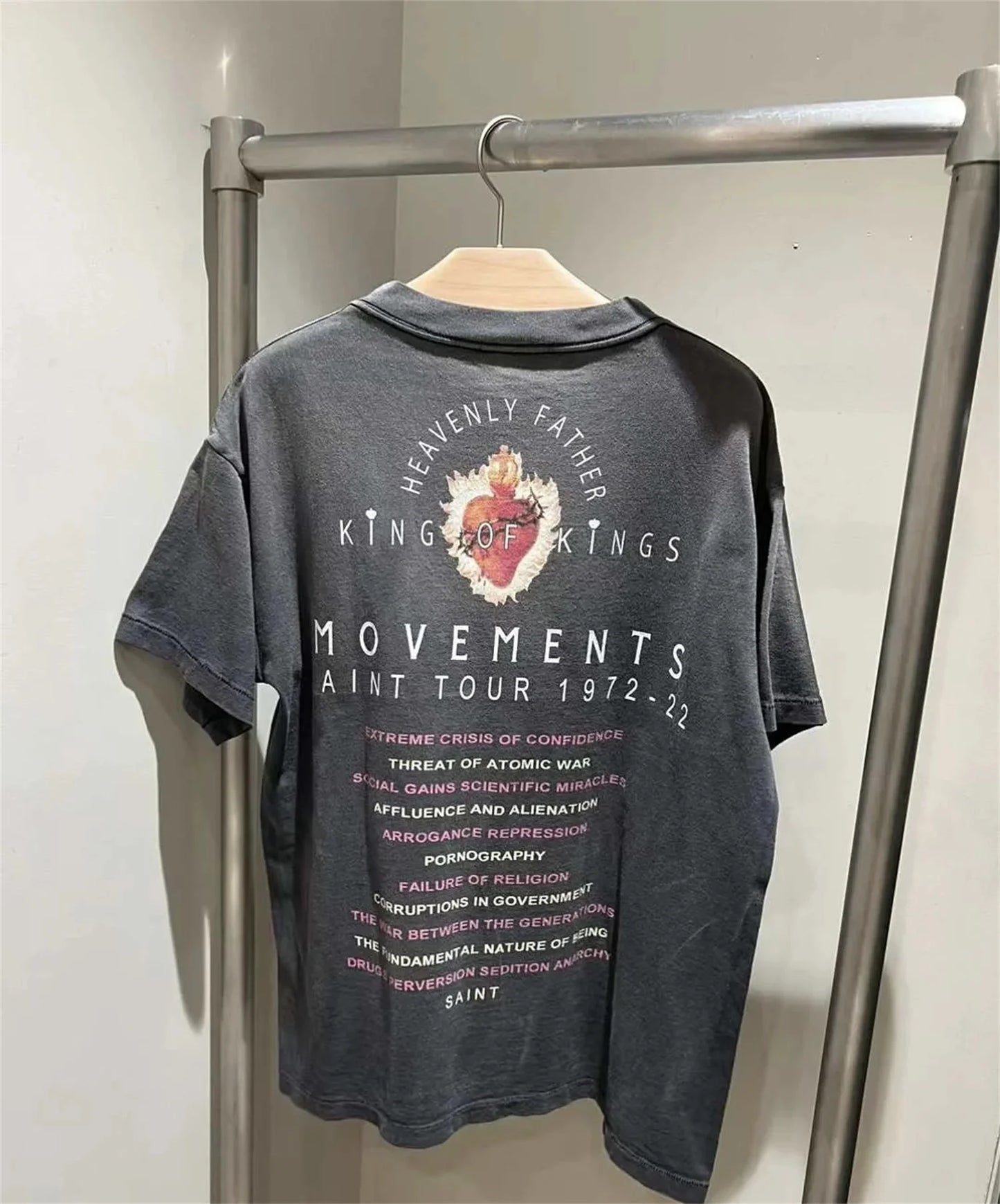 Summer Retro VINTAGE Eye Pattern Printed High-Street Wear Casual Loose Quality T-Shirt Tops For Men Street King Limited