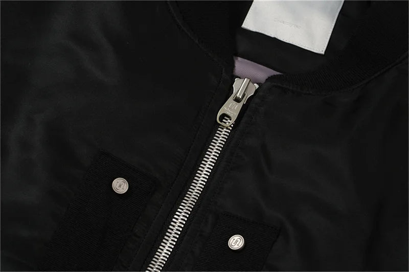 undermycar 2023 new high street fashion brand high quality multi pocket flight jacket cotton coat black unique default style 3626