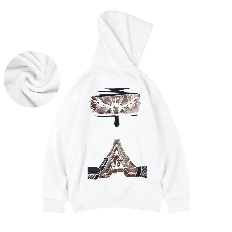Funny Anime Ninja Mudra Graphic Printed Hoodies For Men Hip Hop Streetwear Pullovers Hooded Sweatshirts Y2K Goth Fashion Hoody Street King Limited