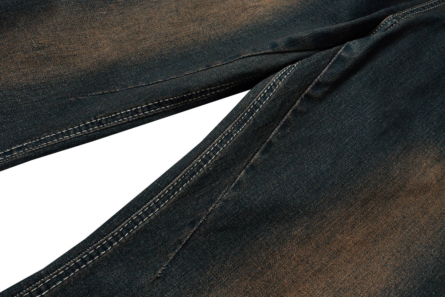 RO Ribbons Contrast Color Washed Micro Flared Jeans for Men Straight Casual Baggy Denim Trousers Ropa Hombre Loose Cargo Pants Street King Limited