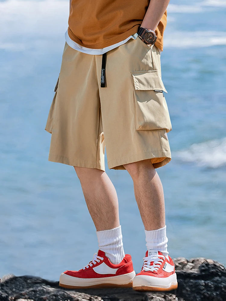 summer mens breathable cargo shorts 2025 multi pockets shorts homme loose gym short pants casual outdoor beach short overalls unique cargo style 3163