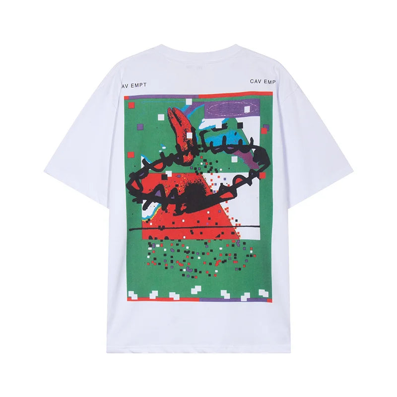 Men Woman CAVEMPT Tops Tee Summer Cotton Slogan Abstract Printing O-Neck Loose Classic All-match Casual C.E Short Sleeve Street King Limited