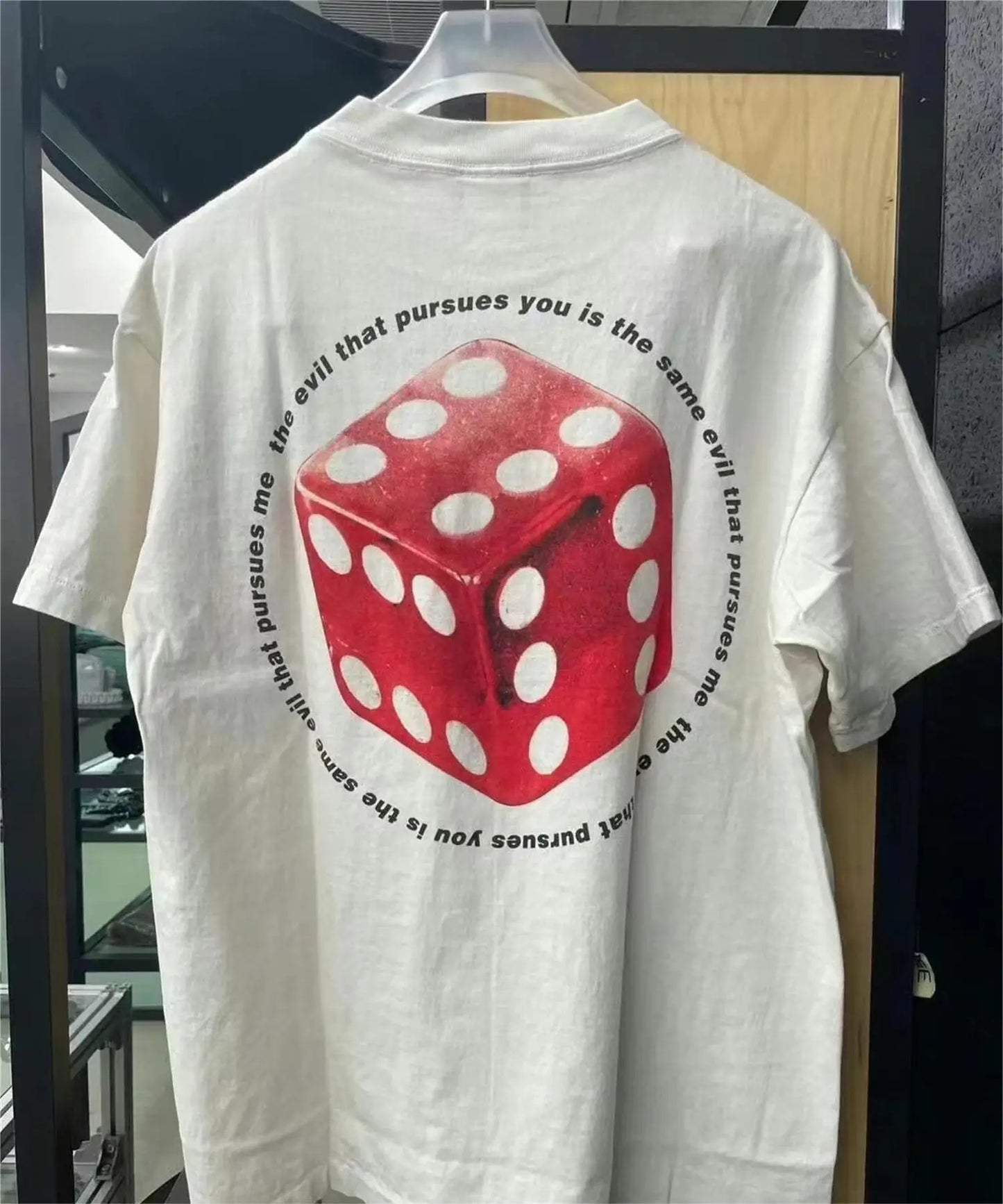 Summer Vintage Retro Dice Printing High-Street Casual Loose T-Shirt Tops Street King Limited