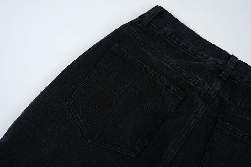 y2k streetwear embroidered ripped wide jeans for men washed destroyed torn flared jean male tassels hip hop jeans pants baggy unique jeans style 5170