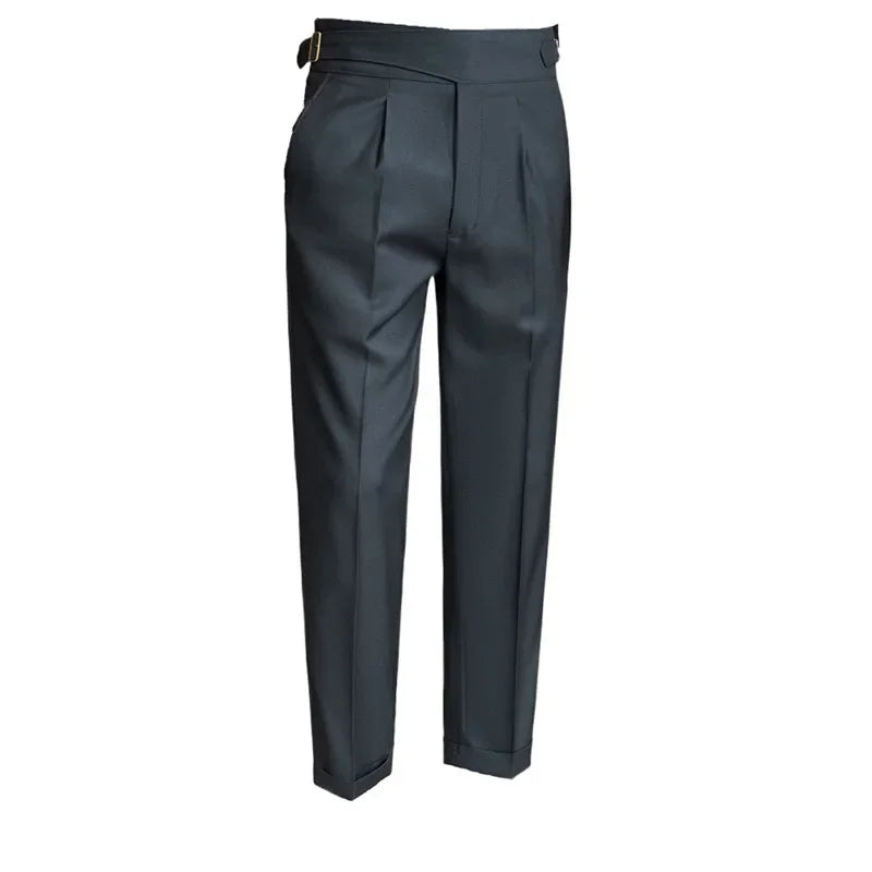 men naples waist business casual fashion vintage ankle length suit pant gentleman party dress pants trousers urban fashion pants