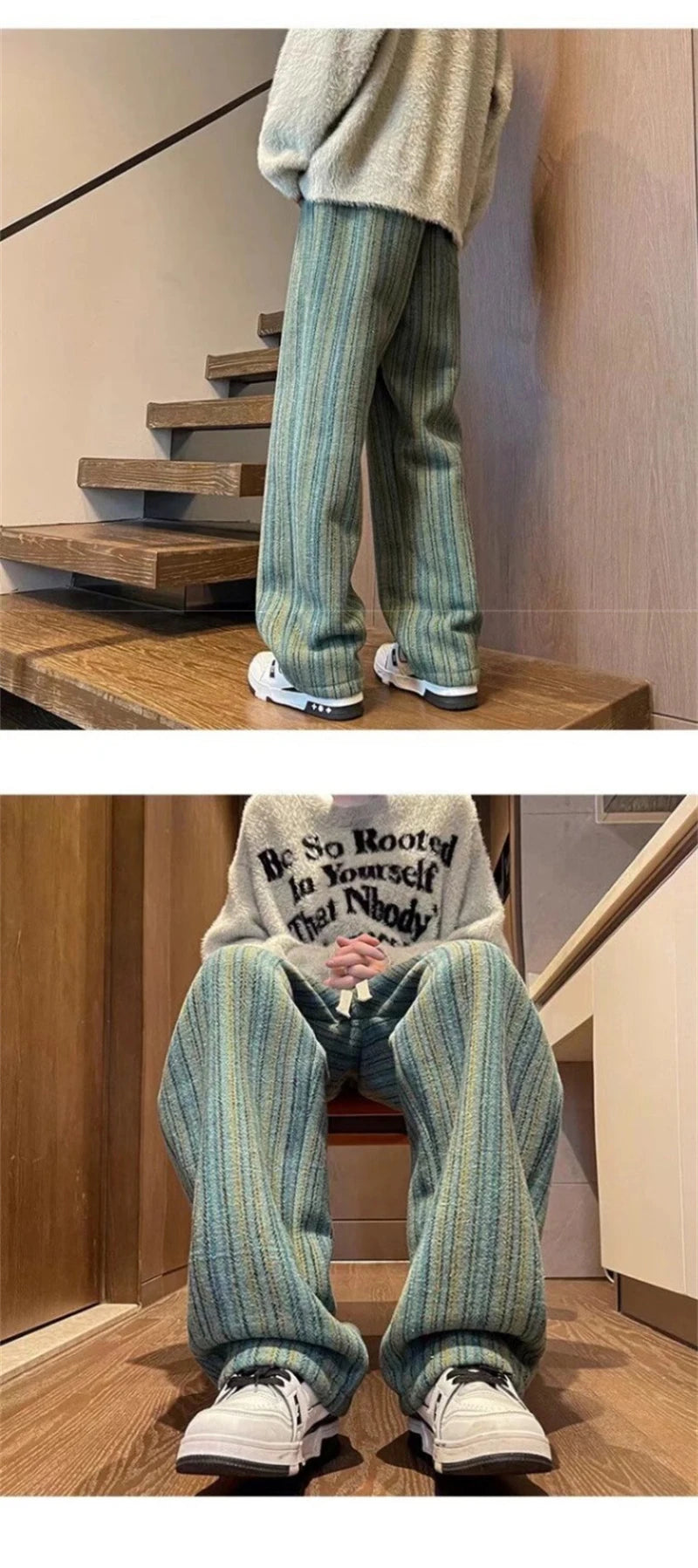 autumn striped woolen straight leg pants for men classic y2k vintage baggy trousers new casual high street fashion sweatpants 1 unique joggers style 247