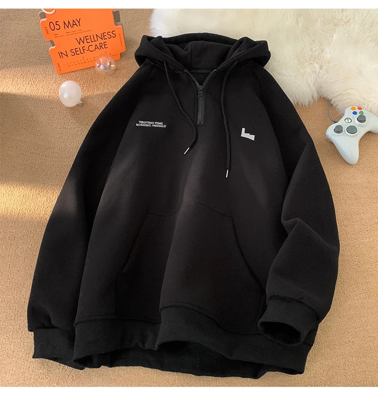 Men's Hoodies Trendy Brand Printing Fashion Drawstring Hooded Harajuku Unisex Street Sweatshirts Autumn Winter New Male Clothing Street King Limited