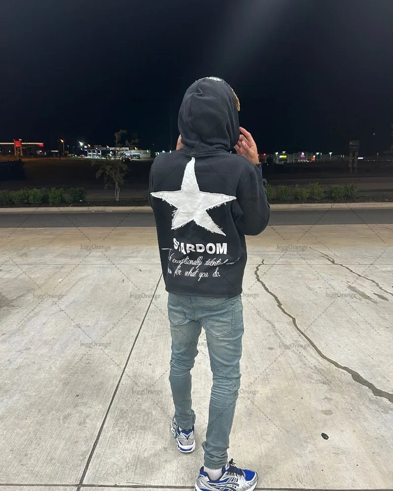 Autumn and Winter New American Loose Casual Cartoon English Printed Oversized Hoodie Women Y2k Gothic Punk Style Sweatshirt Men Street King Limited